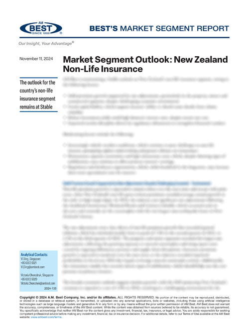Market Segment Report: Market Segment Outlook: New Zealand Non-Life Insurance
