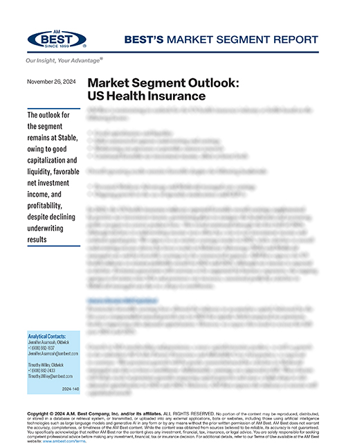 Market Segment Report: Market Segment Outlook: US Health Insurance
