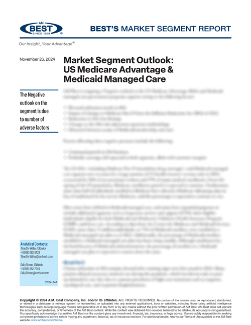 Market Segment Report: Market Segment Outlook: US Medicare Advantage & Medicaid Managed Care