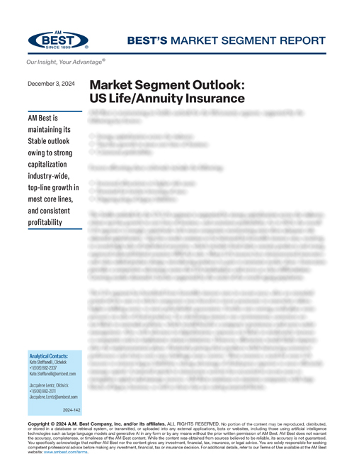 Market Segment Report: Market Segment Outlook: US Life/Annuity Insurance