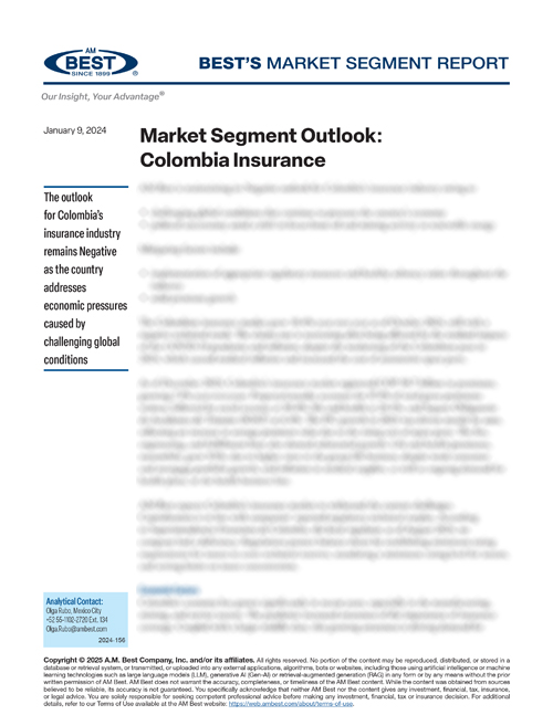 Market Segment Report: Market Segment Outlook: Colombia Insurance