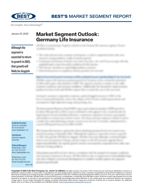 Market Segment Report: Market Segment Outlook: Germany Life Insurance