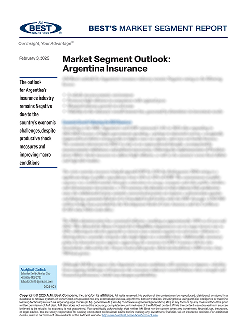 Market Segment Report: Market Segment Outlook: Argentina Insurance