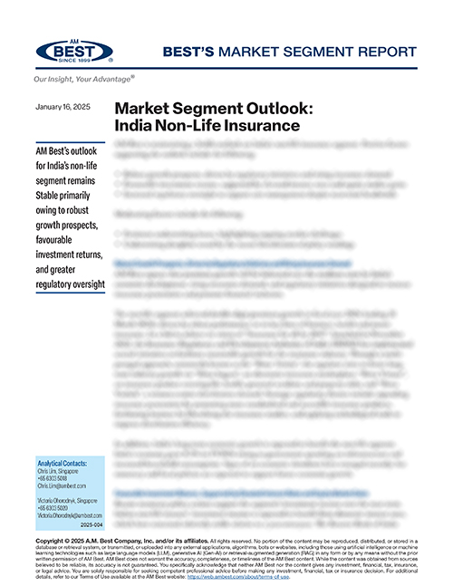 Market Segment Report: Market Segment Outlook: India Non-Life Insurance