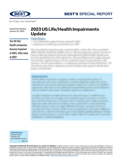 Special Report: 2023 US Life/Health Impairments Update