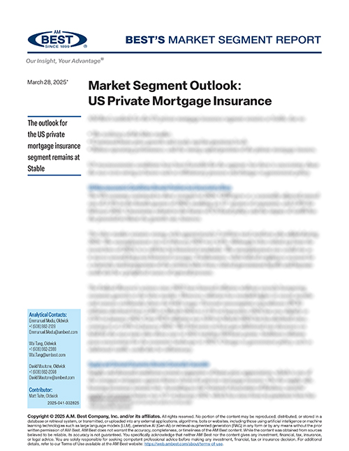 Market Segment Report: Market Segment Outlook: US Private Mortgage Insurance