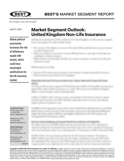 Market Segment Report: Market Segment Outlook: United Kingdom Non-Life Insurance