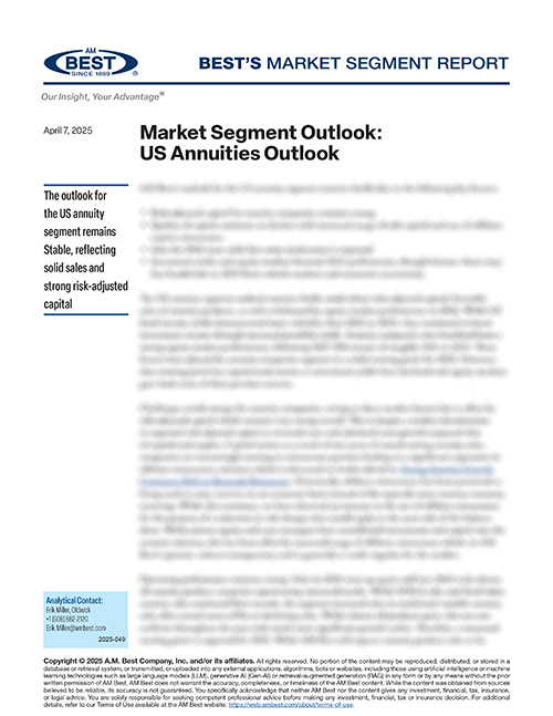 Market Segment Report: Market Segment Outlook: US Annuities 