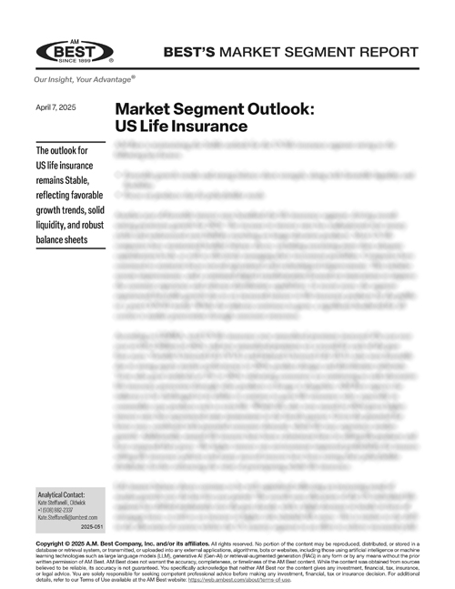 Market Segment Report: Market Segment Outlook: US Life Insurance 