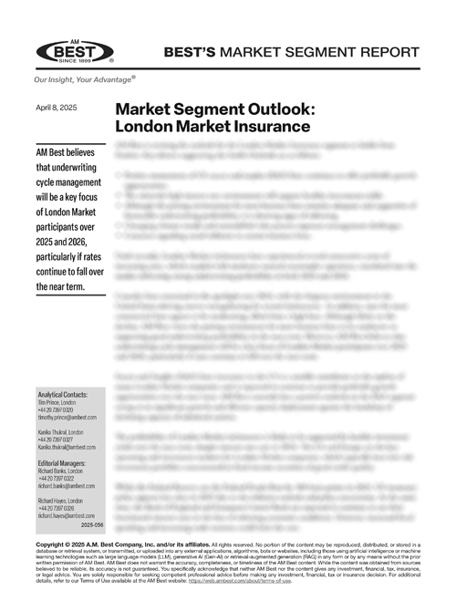 Market Segment Report: Market Segment Outlook: London Market Insurance