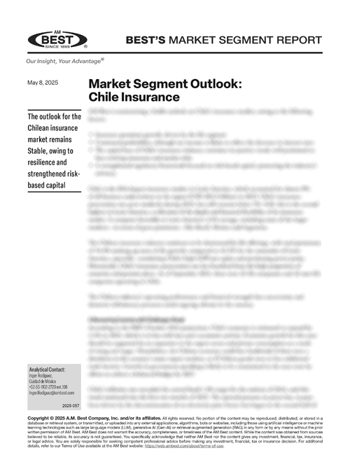 Market Segment Report: Market Segment Outlook: Chile Insurance