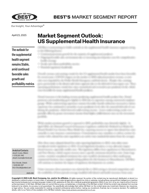 Market Segment Report: Market Segment Outlook: US Supplemental Health Insurance