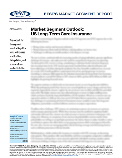 Market Segment Report: Market Segment Outlook: US Long-Term Care Insurance