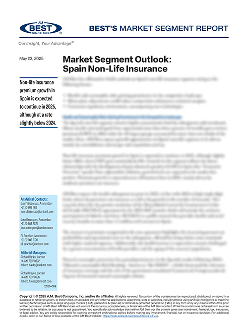 Market Segment Report: Market Segment Outlook: Spain Non-Life Insurance