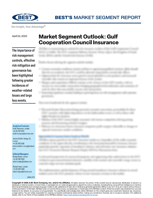 Market Segment Report: Market Segment Outlook: Gulf Cooperation Council Insurance