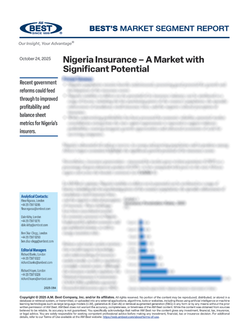 Market Segment Report: Nigeria Insurance – A Market with Significant Potential
