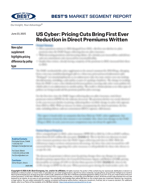 Market Segment Report: US Cyber: Pricing Cuts Bring First Ever Reduction in Direct Premiums Written