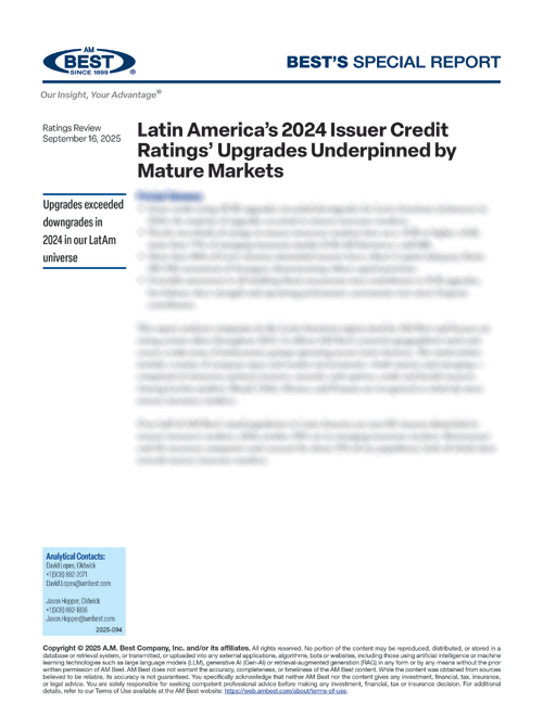 Special Report: Latin America’s 2024 Issuer Credit Ratings’ Upgrades Underpinned by Mature Markets