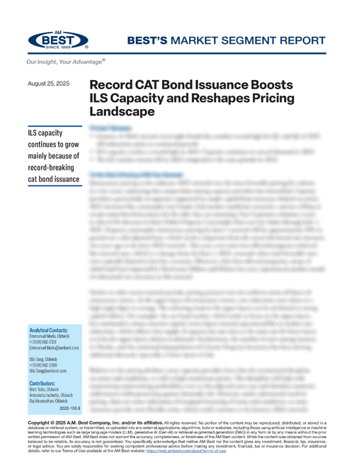 Market Segment Report: Record CAT Bond Issuance Boosts ILS Capacity and Reshapes Pricing Landscape