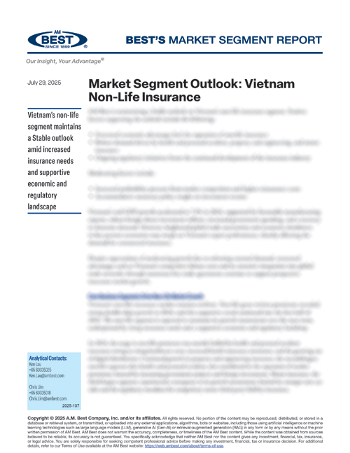 Market Segment Report: Market Segment Outlook: Vietnam Non-Life Insurance
