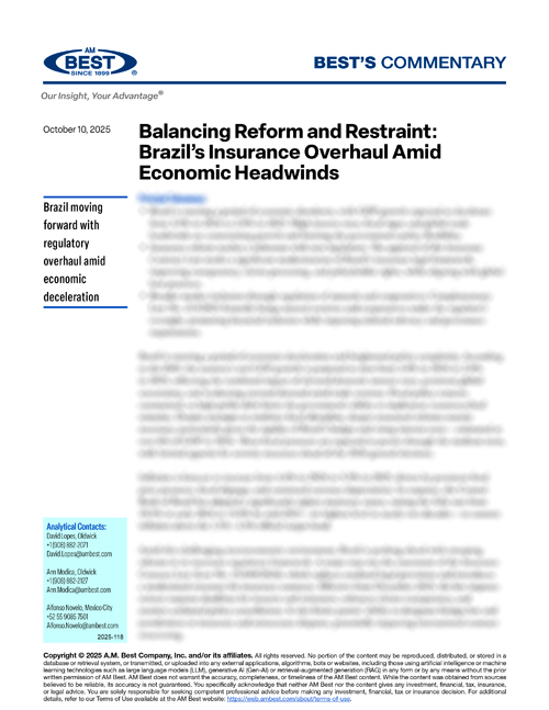  Commentary: Balancing Reform and Restraint: Brazil’s Insurance Overhaul Amid Economic Headwinds