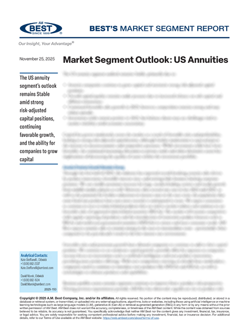 Market Segment Report: Market Segment Outlook: US Annuities 