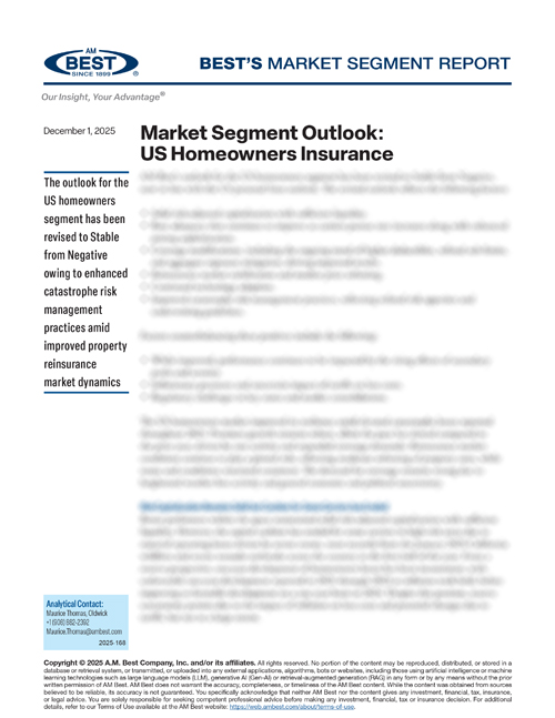 Market Segment Report: Market Segment Outlook: US Homeowners Insurance