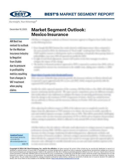 Market Segment Report: Market Segment Outlook: Mexico Insurance