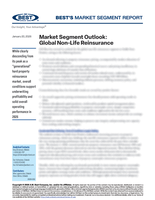 Market Segment Report: Market Segment Outlook: Global Non-Life Reinsurance