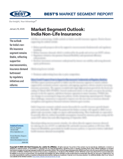 Market Segment Report: Market Segment Outlook: India Non-Life Insurance