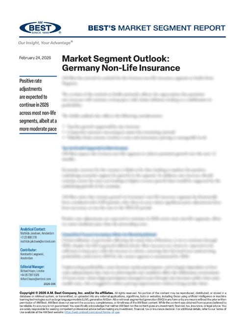 Market Segment Report: Market Segment Outlook: Germany Non-Life Insurance