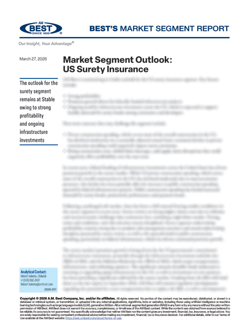 Market Segment Report: Market Segment Outlook: US Surety Insurance Outlook