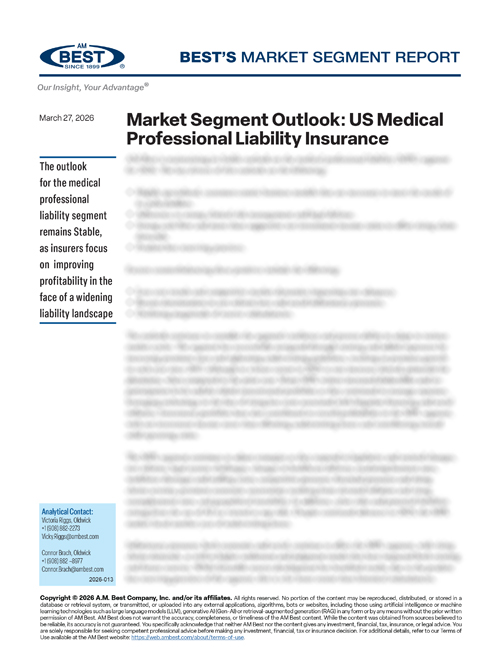 Market Segment Report: Market Segment Outlook: US Medical Professional Liability