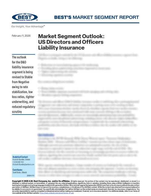 Market Segment Report: Market Segment Outlook: US Directors and Officers Liability Insurance