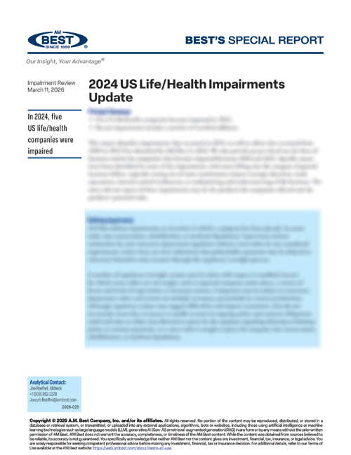 Special Report: 2024 US Life/Health Impairments Update