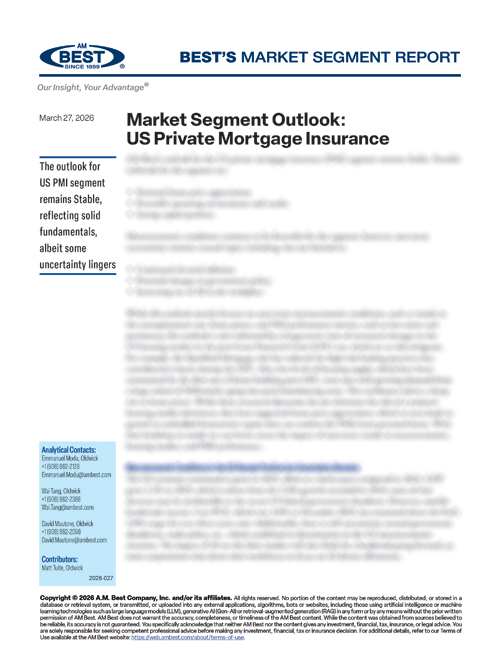 Market Segment Report: Market Segment Outlook: US Private Mortgage Insurance