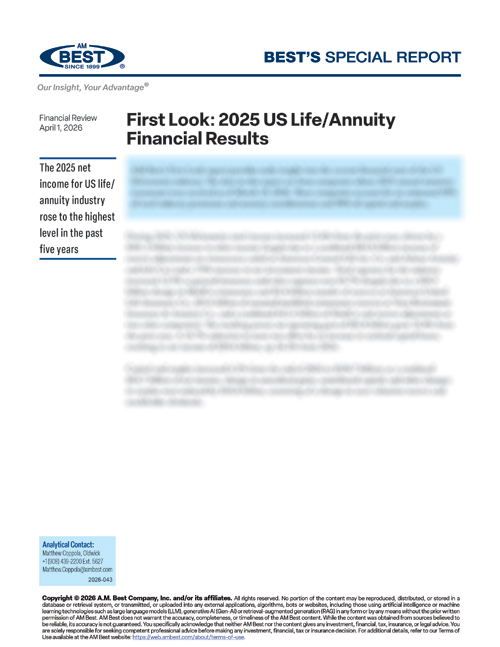 Special Report: First Look: 2025 US Life/Annuity Financial Results