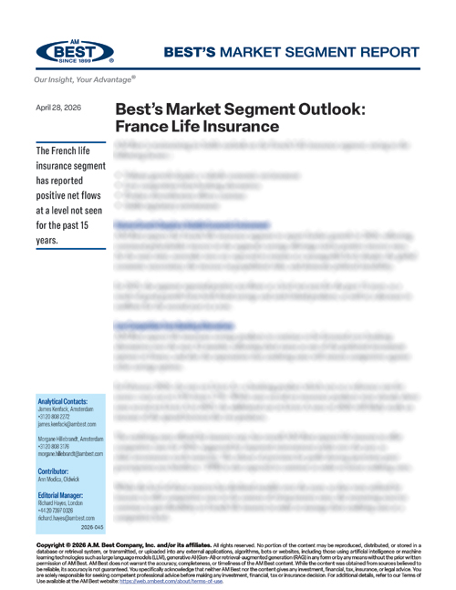 Market Segment Report: Market Segment Outlook: France Life Insurance