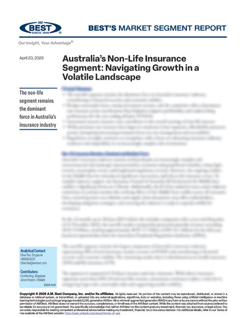 Market Segment Report: Australia’s Non-Life Insurance Segment: Navigating Growth in a Volatile Landscape