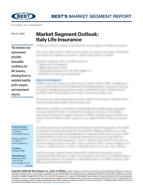 Market Segment Report: Market Segment Outlook: Italy Life Insurance