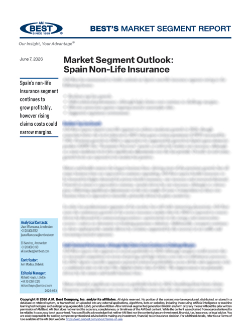 Market Segment Report: Market Segment Outlook: Spain Non-Life Insurance
