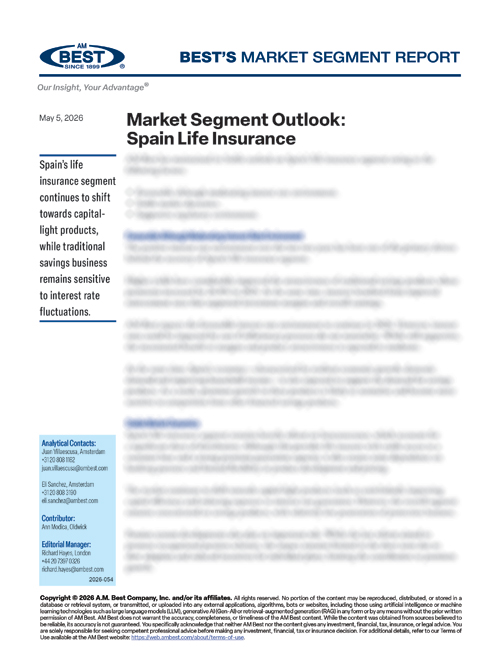 Market Segment Report: Market Segment Outlook: Spain Life Insurance
