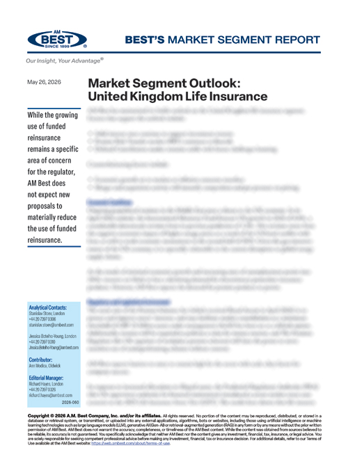 Market Segment Report: Market Segment Outlook: UK Life Insurance