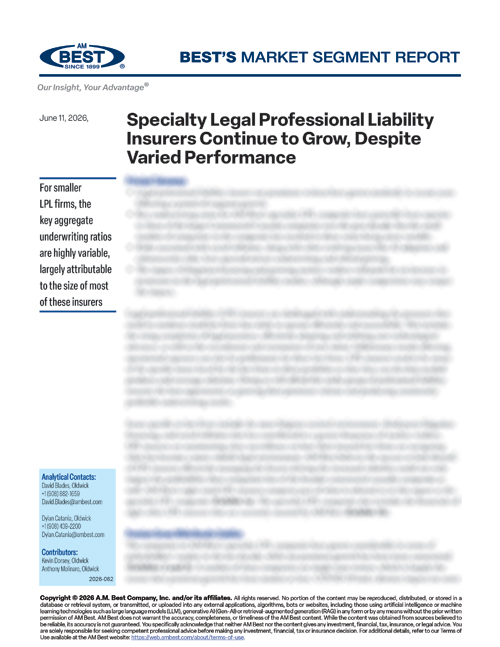 Market Segment Report: Specialty Legal Professional Liability Insurers Continue to Grow, Despite Varied Performance