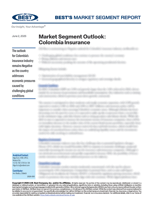 Market Segment Report: Market Segment Outlook: Colombia Insurance