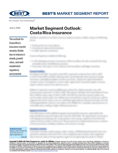 Market Segment Report: Market Segment Outlook: Costa Rica Insurance