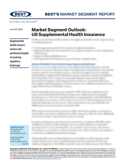 Market Segment Report: Market Segment Outlook: US Supplemental Health Insurance