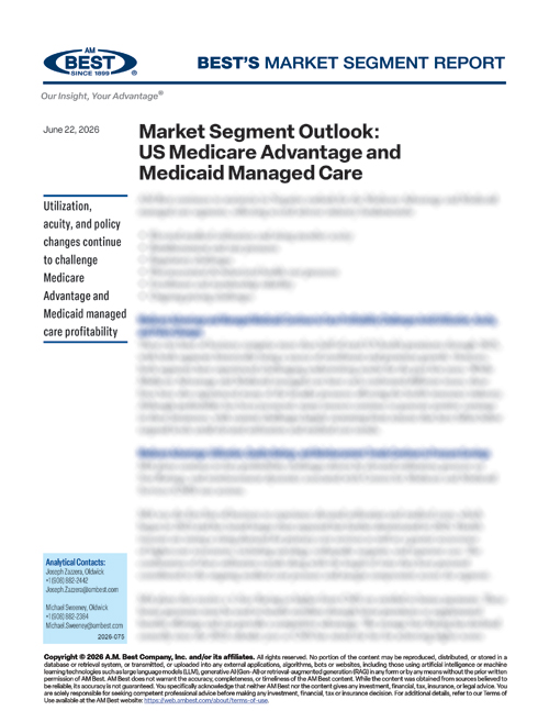 Market Segment Report: Market Segment Outlook: US Medicare Advantage and Medicaid Managed Care