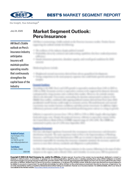 Market Segment Report: Market Segment Outlook: Peru Insurance