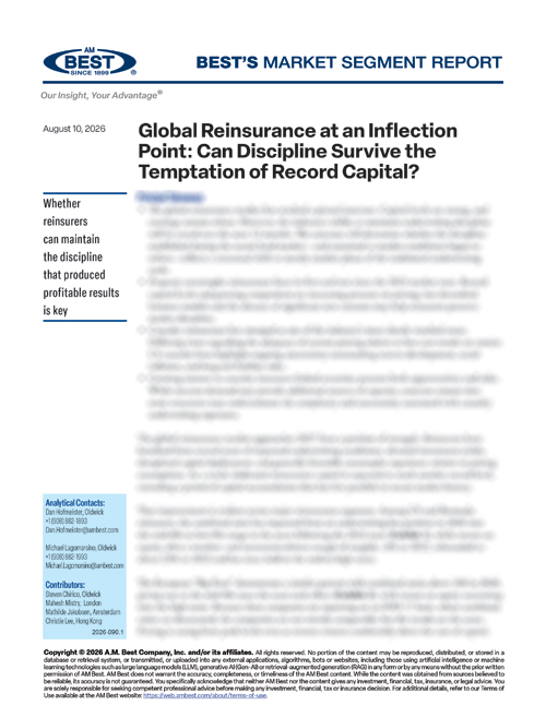 Market Segment Report: Global Reinsurance at an Inflection Point: Can Discipline Survive the Temptation of Record Capital?